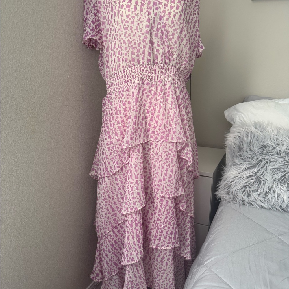 Vince Camuto Pink Patterned Maxi Dress